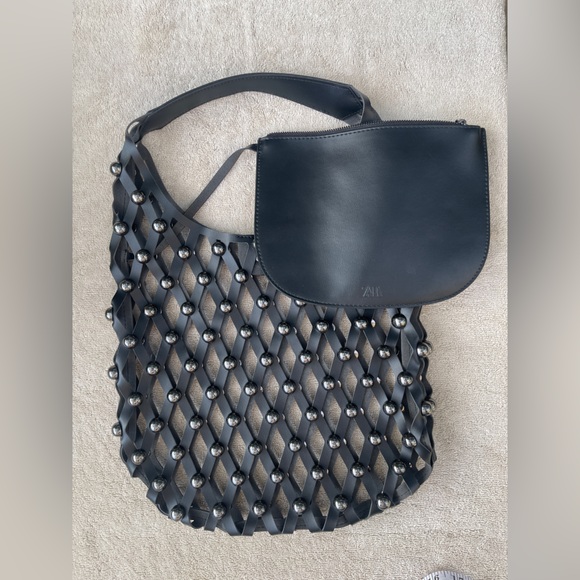 Zara Black Studded Women's Bag - Picture 5 of 6